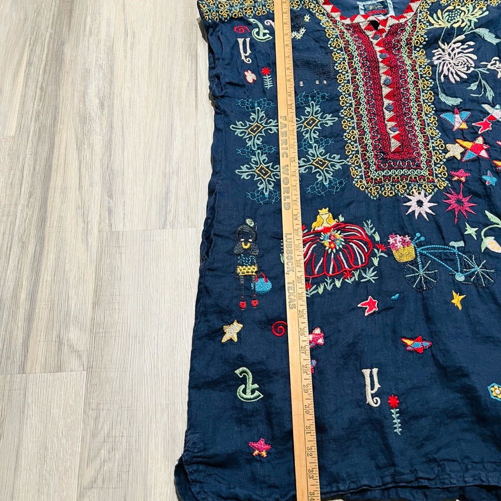 Johnny Was Biya Mishti Linen Embroidered Mini Dress size XL - Picture 5 of 9